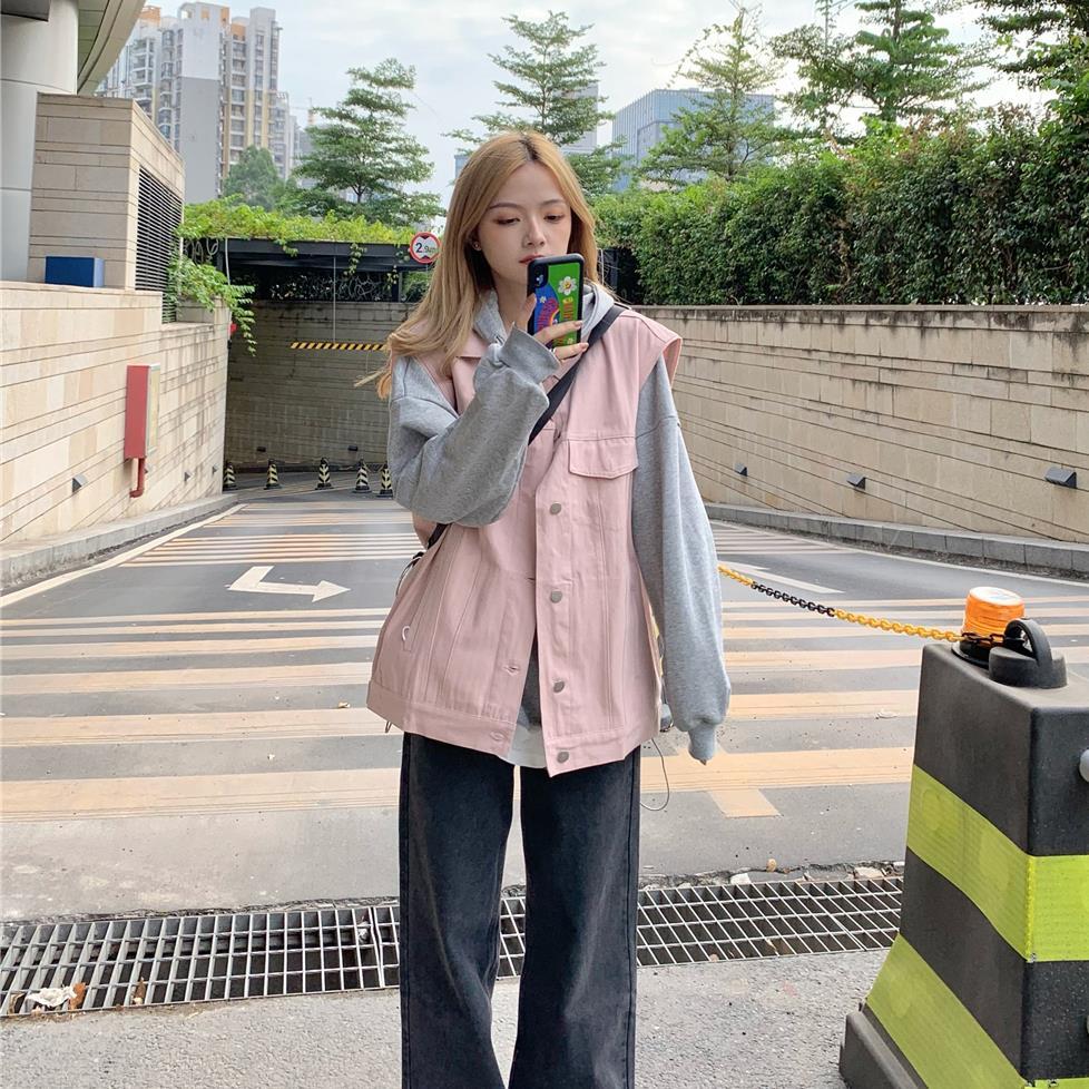 Set áo khoác denim và áo thun tay dài thời trang cho nữ có bán lẻ