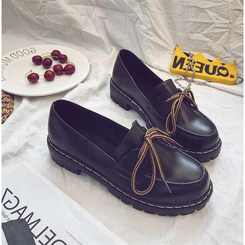 E3[SẴN BÓNG 38] Giày lười ulzzang dây nâu (nên lùi 1 size)