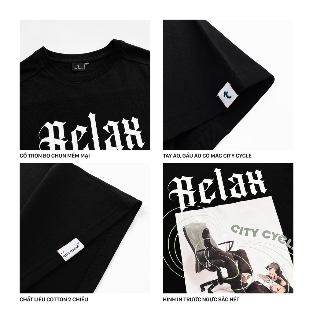 Áo thun local brand Relax City Cycle phông oversize nam nữ form rộng in hình