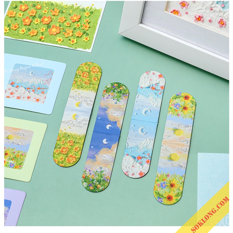 Đánh dấu sách bookmark nam châm NO21 hình tranh sơn dầu nghệ thuật, đánh dấu trang vở tài liệu