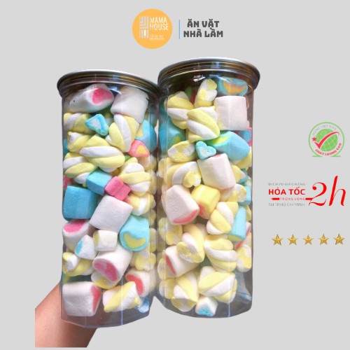 Kẹo Bông Sữa Thái Lan MARSHMALLOW (Dưa hấu, bông hoa, xoắn, trái tim, gấu) Hũ 250g - Đồ Ăn Vặt Thế Giới Ăn Vặt