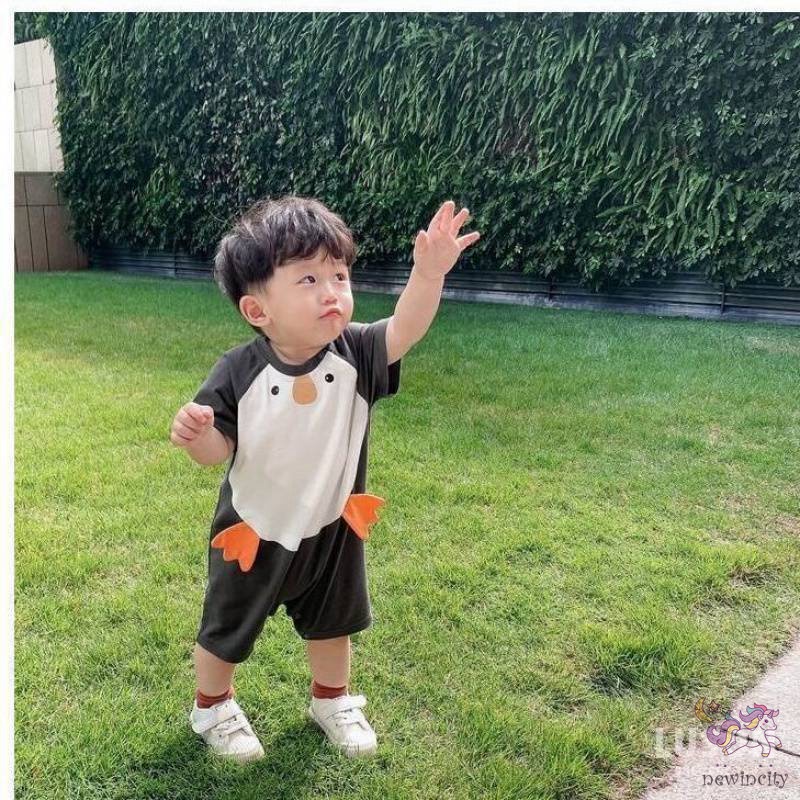 Bộ Áo Liền Quần In Họa Tiết Hoạt Hình Phong Cách Hàn Quốc Cho Bé