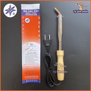 Mỏ hàn nhiệt cán gỗ mũi cong bá quang công suất 100w/220v mỏ hàn theo phương thức nhiệt ngoại cao cấp, hàng chính hãng