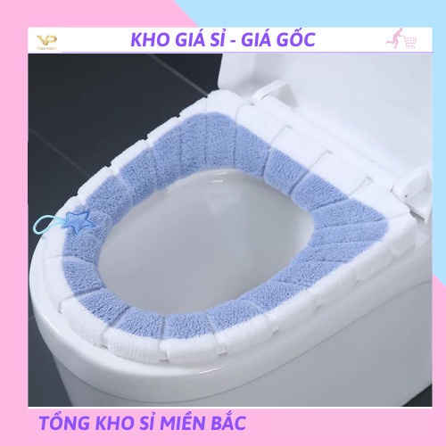 ❌GIÁ SỈ❌ Miếng đệm lót bồn cầu hình tròn bằng nỉ chống lạnh chống thấm nước tiện dụng 88205