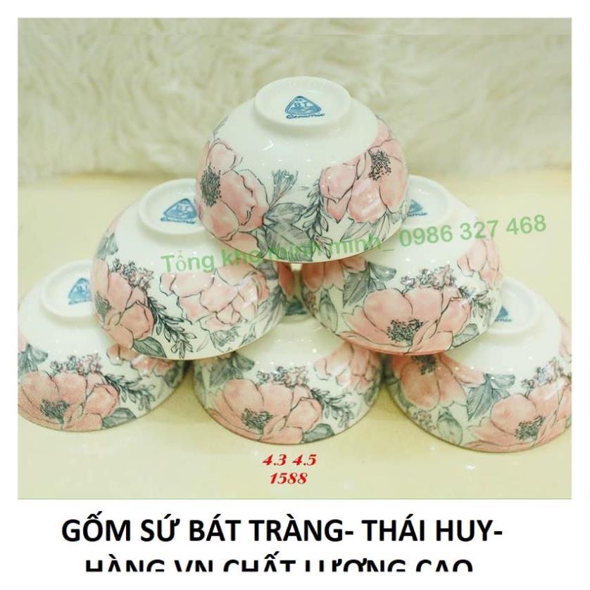 Bộ Bát Đĩa Sứ Bát Tràng-Thái Huy- Đủ Chuẩn 1 Mâm Loại 1- Men Dầy Dặn-Sáng Bóng-Họa Tiết Đẹp- Giao Hàng An Toàn Toàn Quốc