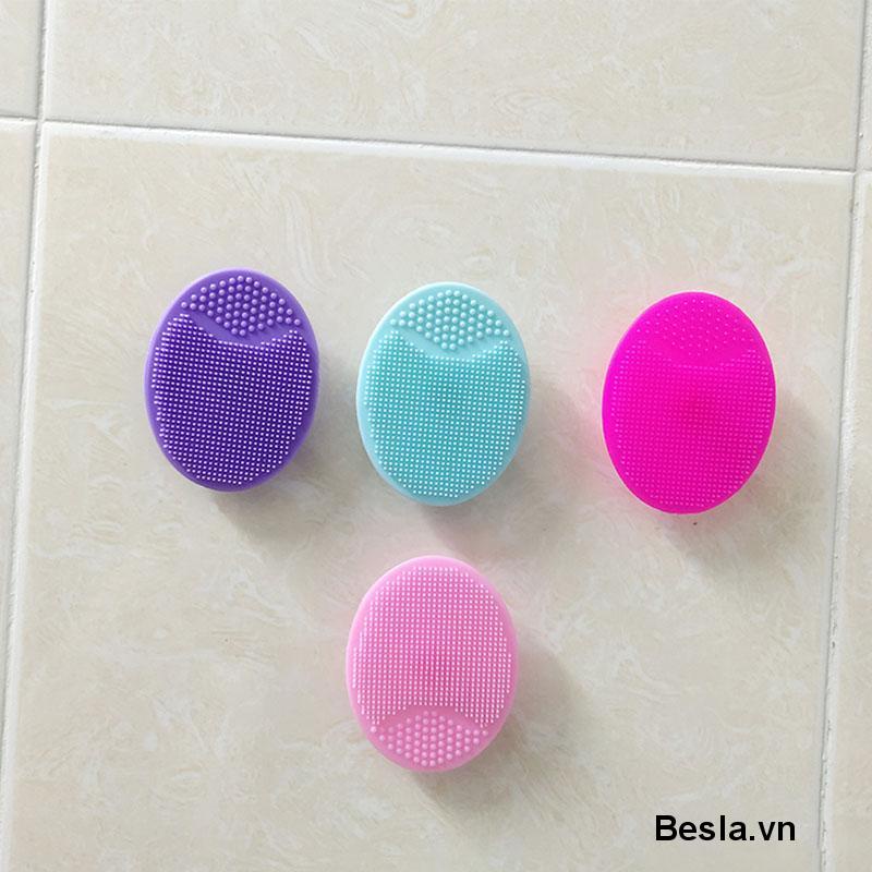 Cọ Bàn Chải Silicone Hình Oval Dùng Vệ Sinh Da Mặt Chất Lượng Cao