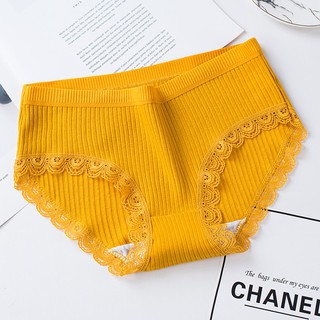 Quần Lót Nữ Cotton Viền Ren Gân Tăm Kháng Khuẩn Hoạ Tiết Viền Ren Cao Cấp Xuất Nhật BHD07