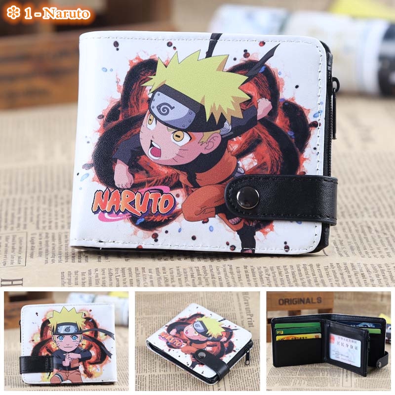 ❉ Naruto - Anime Character Ví ❉ 1Pc Naruto Sasuke Kakashi - Fashion PU Purse Wallet