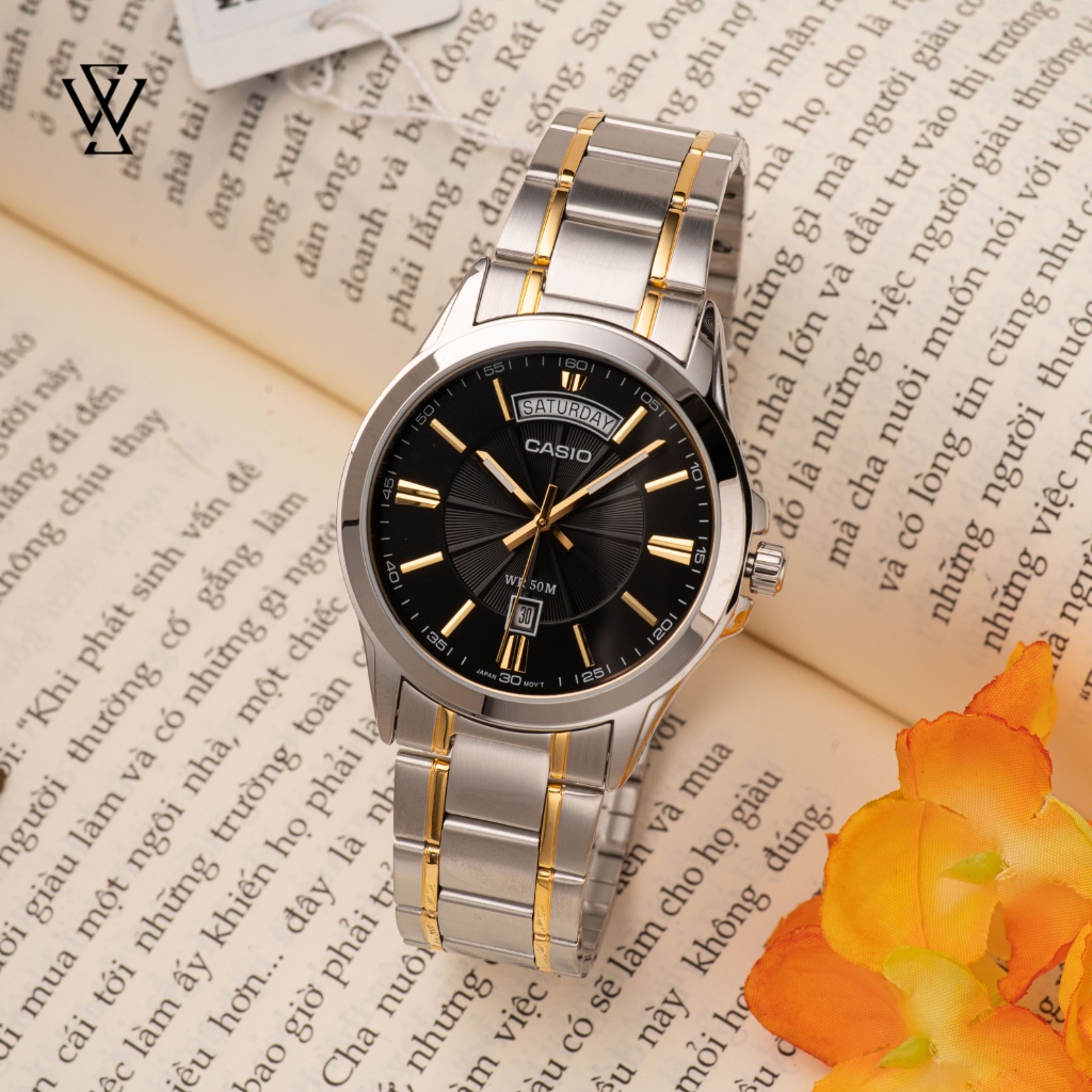 Đồng Hồ Quartz Nam Casio WATCHSTORE MTP-1381G-1AVDF Kính Khoáng 40mm, Độ Chống Nước 5ATM Dây Kim Loại, Vỏ Thép Không Gỉ