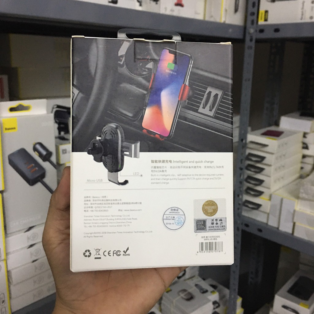 Giá đỡ điện thoại kiêm sạc không dây Baseus dùng trên xe hơi - chính hãng Baseus phân phối bởi phukienxe24h | BigBuy360 - bigbuy360.vn
