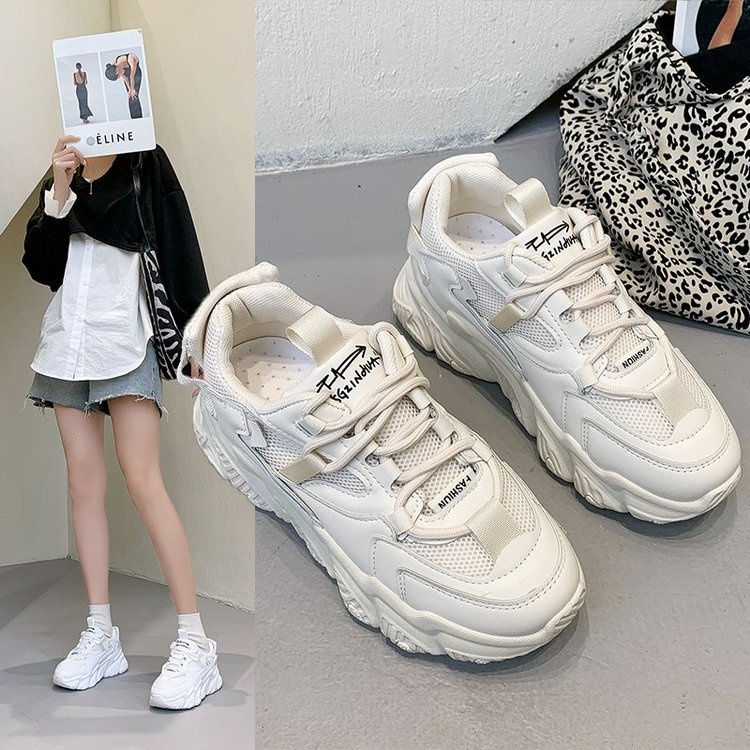 Ulzzang Wedges Sneaker Lace Up Breathable Comfortable Sport Shoes