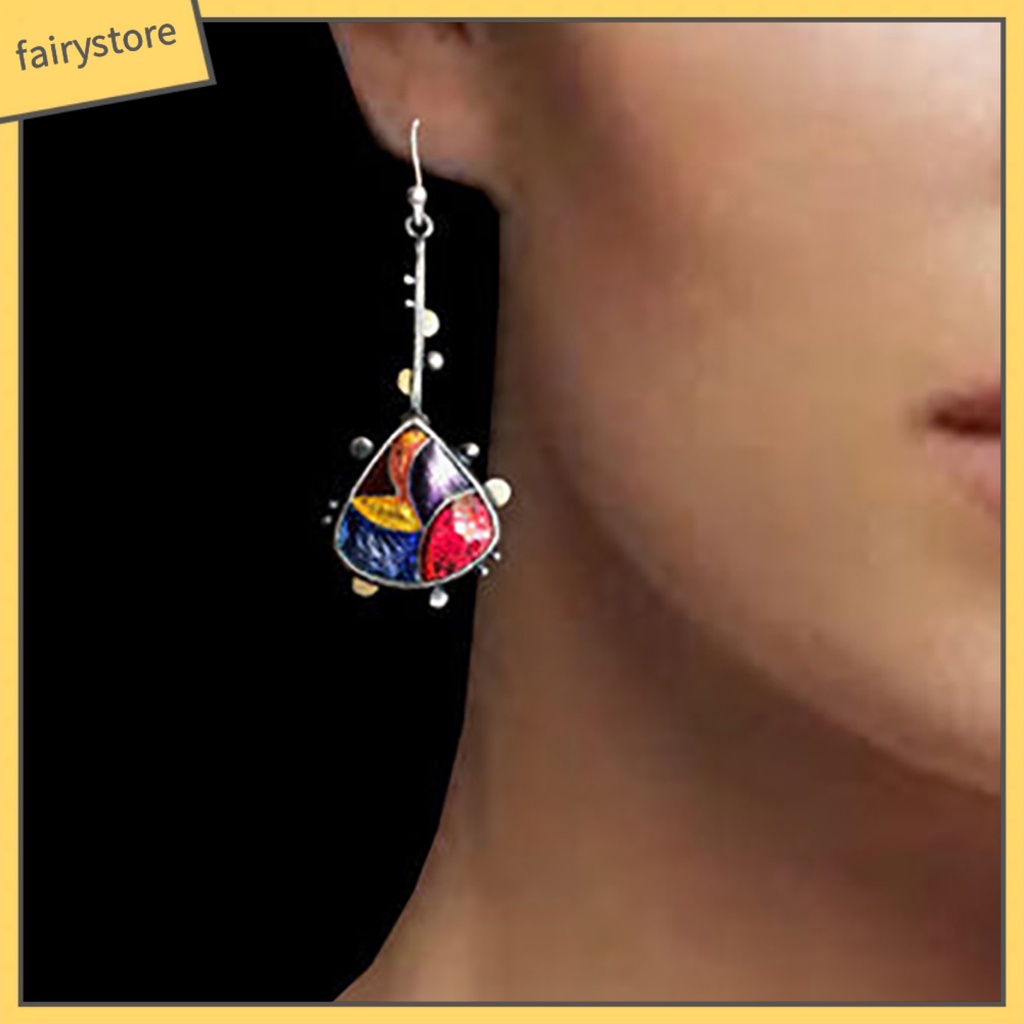 Bông tai dáng dài mặt hình giọt nước thời trang nữ