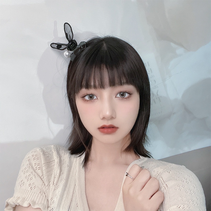 Kẹp Tóc Hình Nơ Đính Ngọc Trai Phong Cách Hàn Quốc Cho Nữ