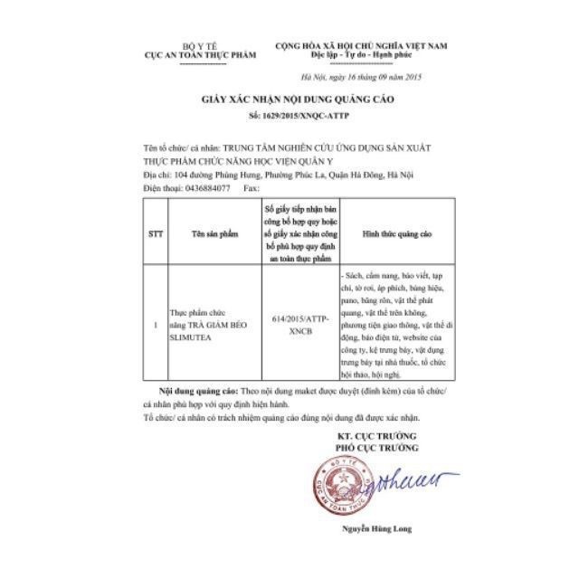 Trà giảm béo Slimutea (hộp 20 gói)
