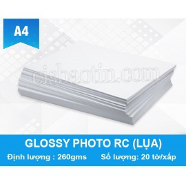 GIẤY GLOSSY RC A4 260G PHOTO LỤA