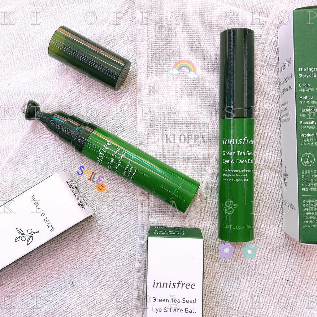 Thanh lăn dưỡng da mắt &amp; mặt innisfree Green Tea Seed Eye &amp; Face Ball