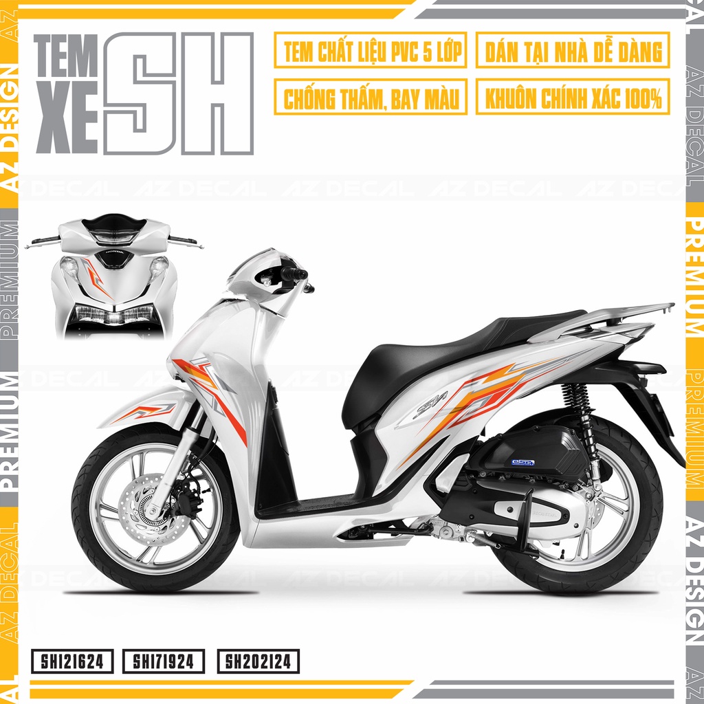 Tem Rời Xe SH 2012 - 2022 Cách Điệu | SH24 | Decal Chế Chống Nước, Bền Màu, Cắt Khuôn Rời Dễ Sử Dụng