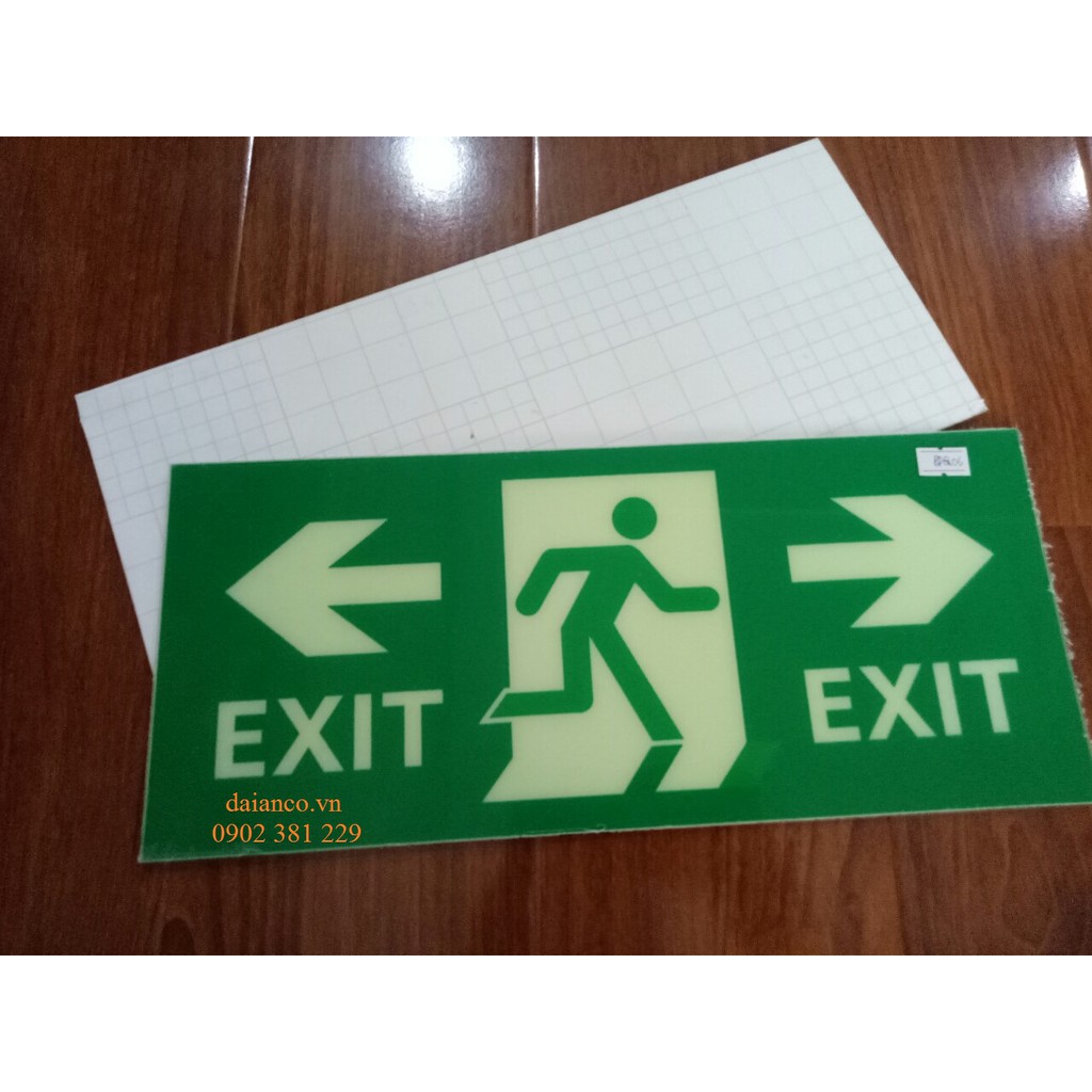 Biển báo dạ quang UV thoát hiểm exit dán tường - nhiều mẫu