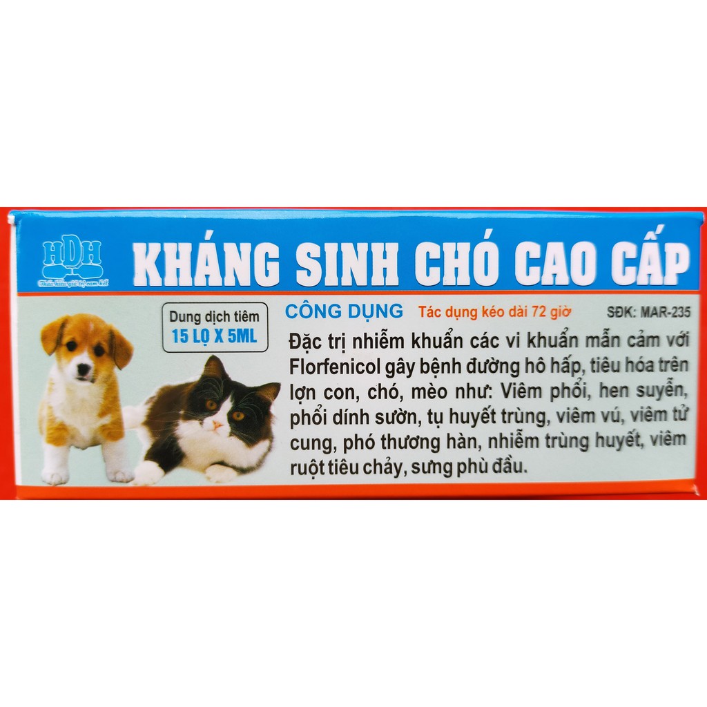 1 lọ FLO-TOSAL 5ml  Kháng sinh chó mèo cao cấp dùng cho viêm phổi, viêm ruột tiêu chảy, phân lẫn máu