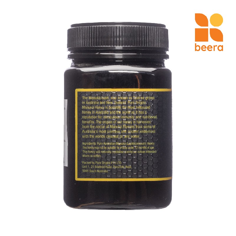 Mật Ong Manuka MGO 250+ Pure Origins Beera hỗ trợ tiêu hoá, giảm sâu răng (500g)