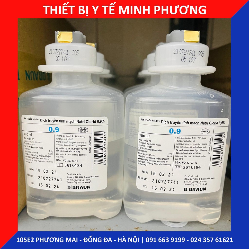 Muối truyền Natri Clorid 0,9% BBRAUN chai 100ml 250ml 500ml