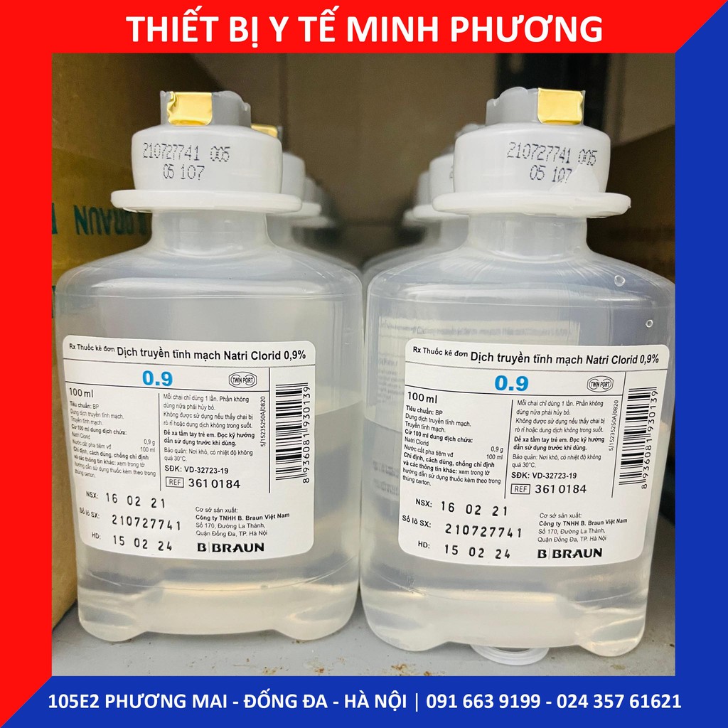 Muối truyền Natri Clorid 0,9% BBRAUN chai 100ml 250ml 500ml