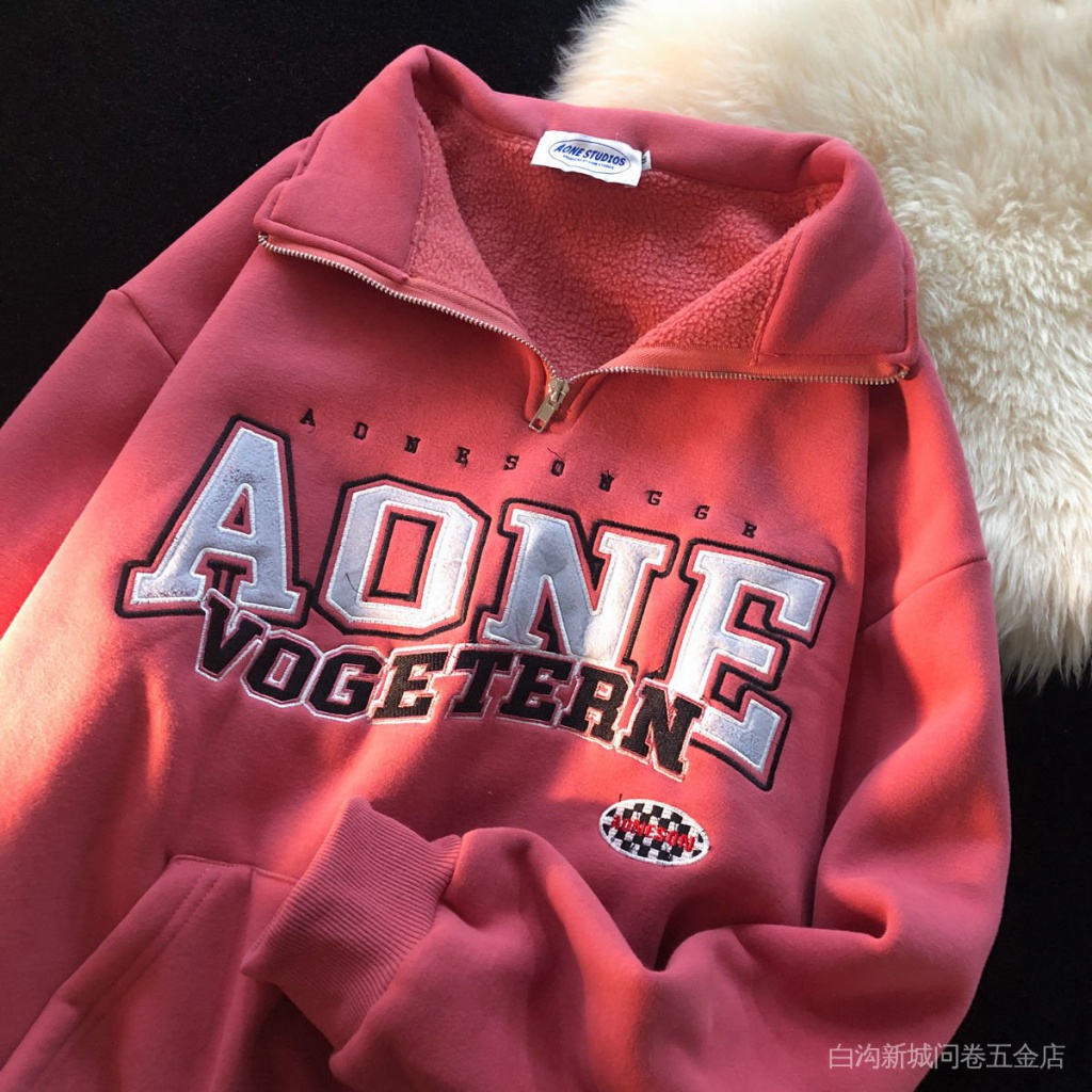 Áo sweater cổ bẻ dáng rộng thời trang thu đông Retro cho nữ