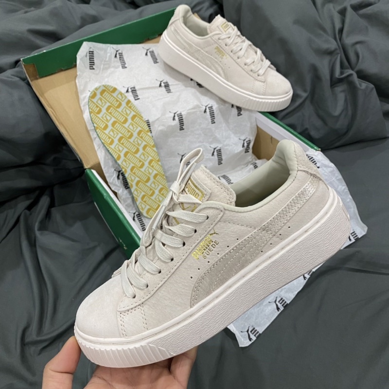 GIÀY PU.MA BE NỈ SỮA DA LỘN SC