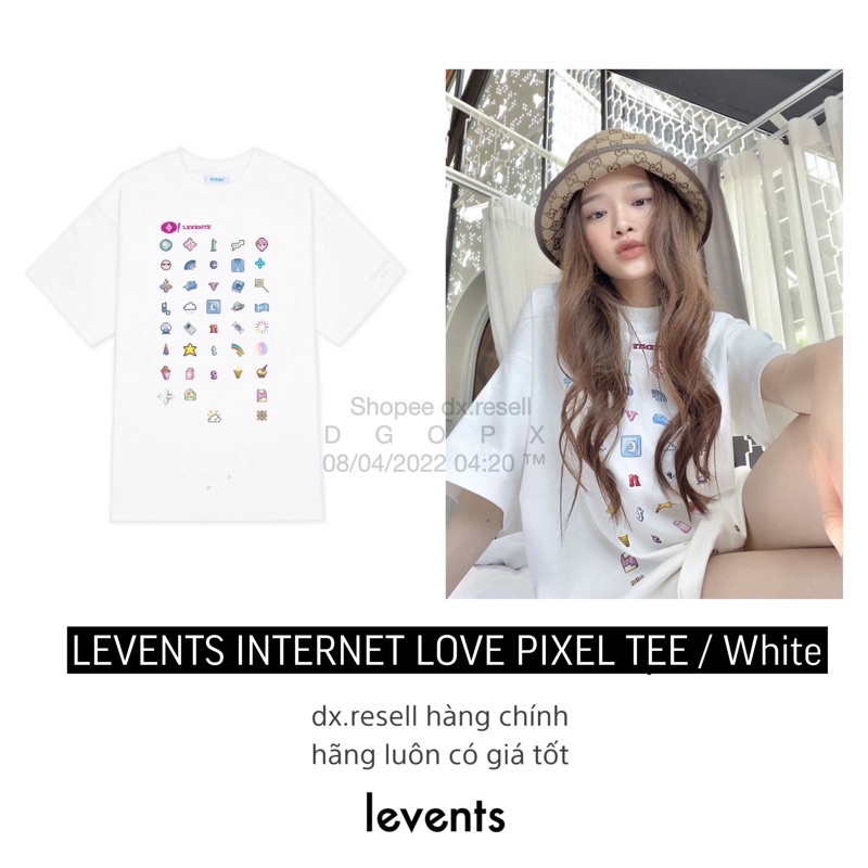 ÁO LEVENTS LVS INTERNET LOVE PIXEL TEE/ White (Levents Chính Hãng ✅)