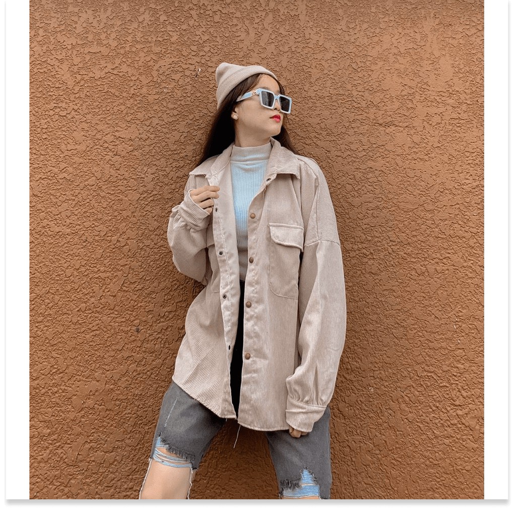 ÁO KHOÁC NHUNG KIÊU SƠ MI VÔ CÙNG XINH XẮN CHO CÁC BẠN NỮ THỜI TRANG MỚI KME