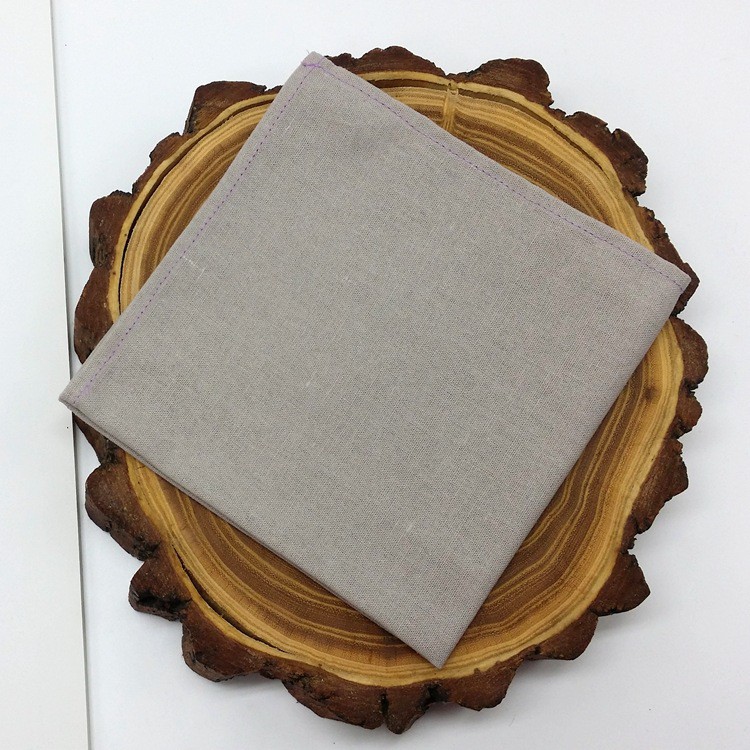 Khăn tay (Khăn mùi xoa) vải linen trơn dùng để thêu thủ công 30x30cm (khăn tập thêu)