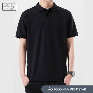 Áo Thun Nam Polo PRINTSTAR Vải Cá Sấu Chất Cotton Trơn Cao Cấp [Hàng Xuất Nhật]