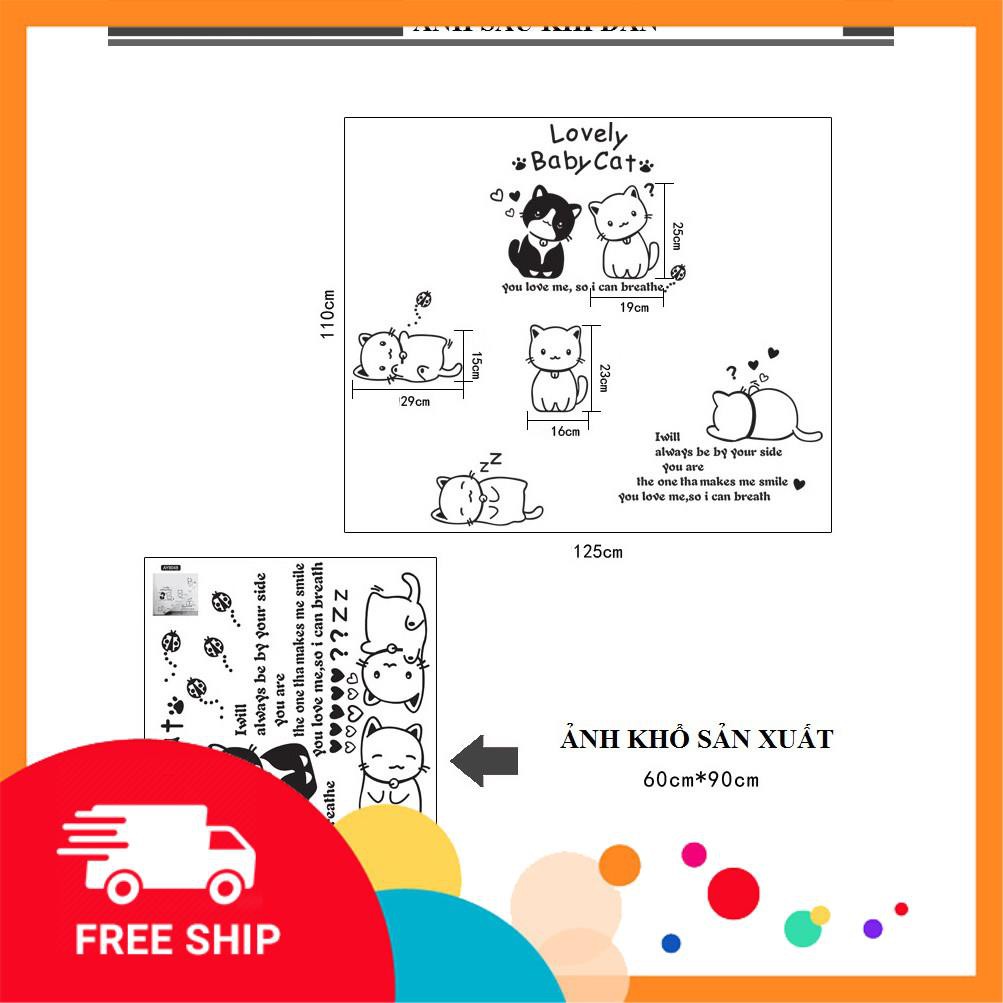 ⚡️𝗙𝗥𝗘𝗘𝗦𝗛𝗜𝗣⚡️ Decal dán tường Mèo xinh