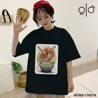Áo thun Unisex kiểu nhật Ramen noodle tô mì tôm