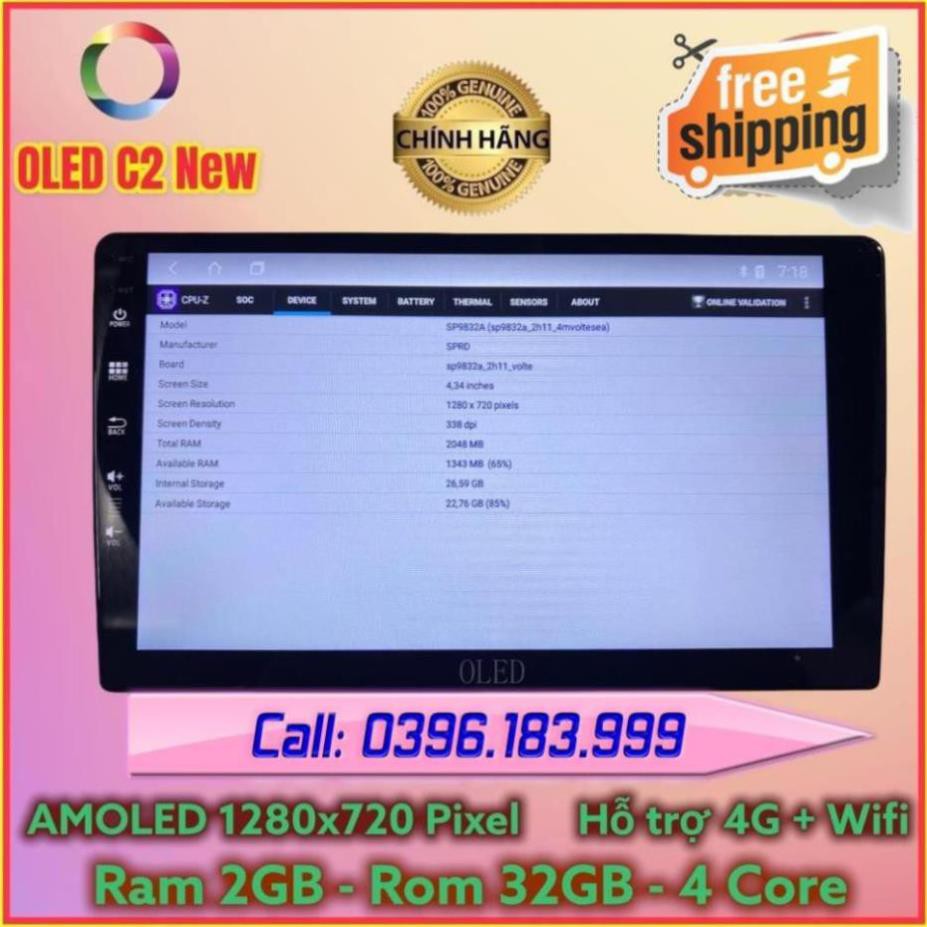 Màn hình Android OLED C2 New Theo Xe Mazda 2 2006   2013, 9 inch kèm dưỡng và jack nguồn zin