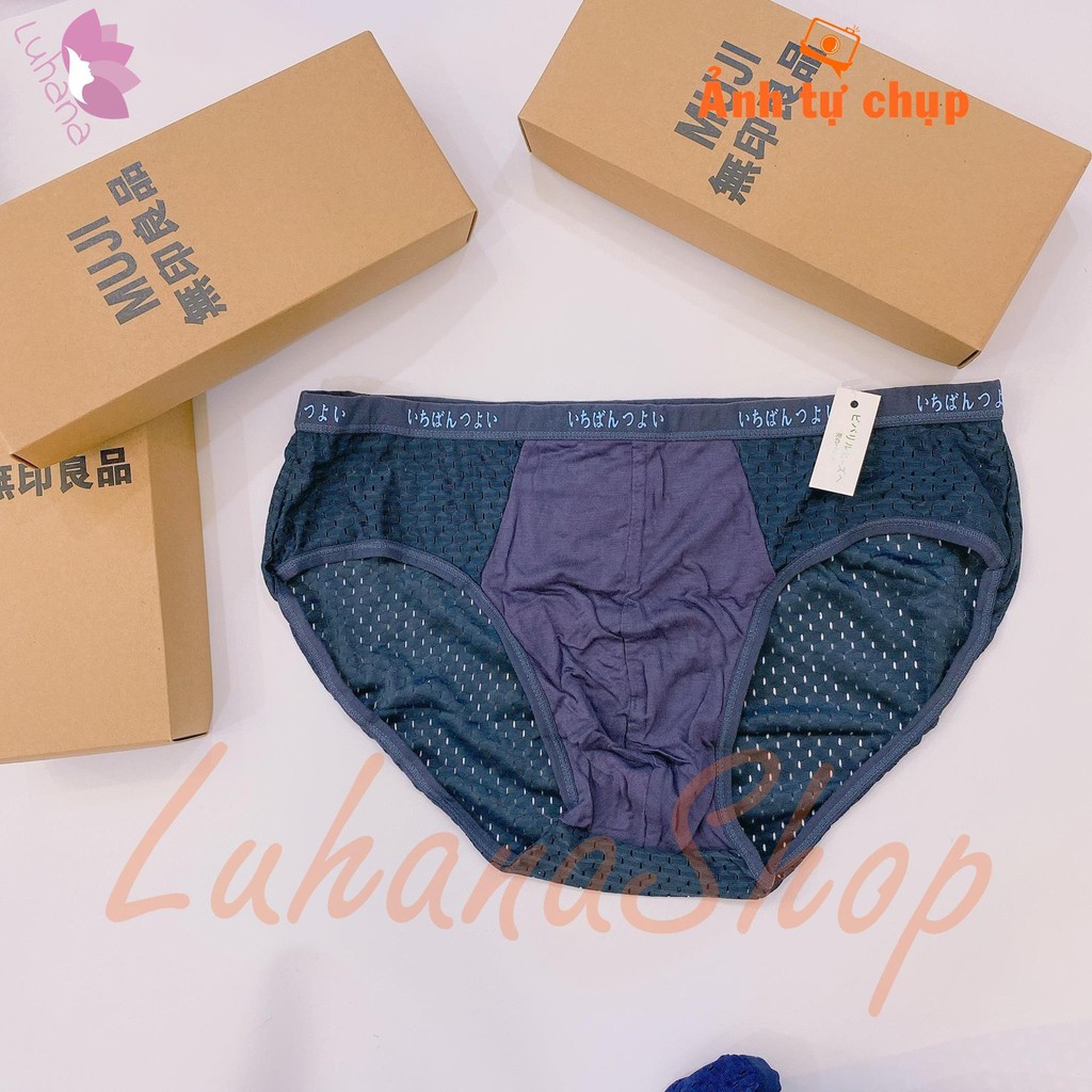 [HỘP 5 QUẦN] Quần lót nam lưới thông hơi thun lạnh hàng muji xuất nhật cao cấp