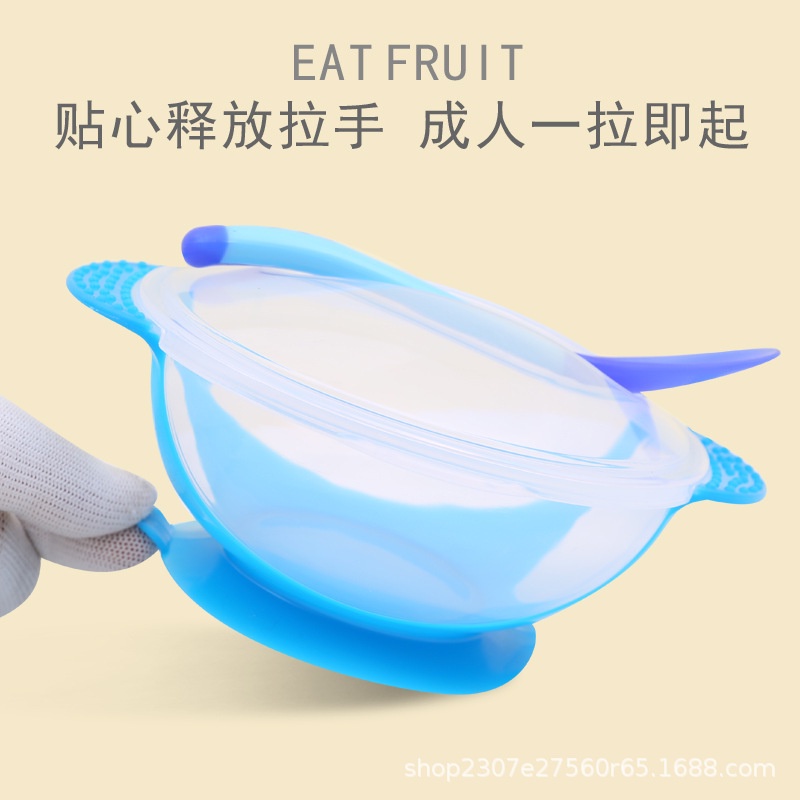 Bộ Tô Và Muỗng Ăn Bằng Silicon Chống Rơi Chịu Nhiệt Độ Cao Cho Bé silicone