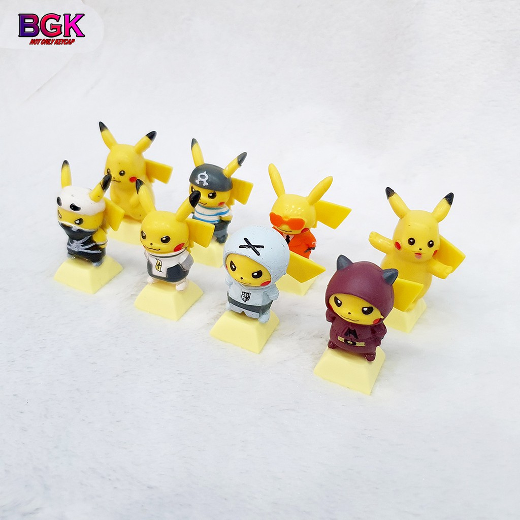 Keycap lẻ hình Pikachu cosplay siêu dễ thương và độc đáo( Keycap Artisan )