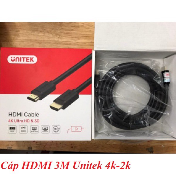 Cáp HDMI UNITEK Ultra 4k 3m Y-C139M- Chống Nhiễu Cực Tốt- Bảo hành 12 tháng