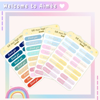 Combo 5 sticker tấm đề mục văn học | aimée