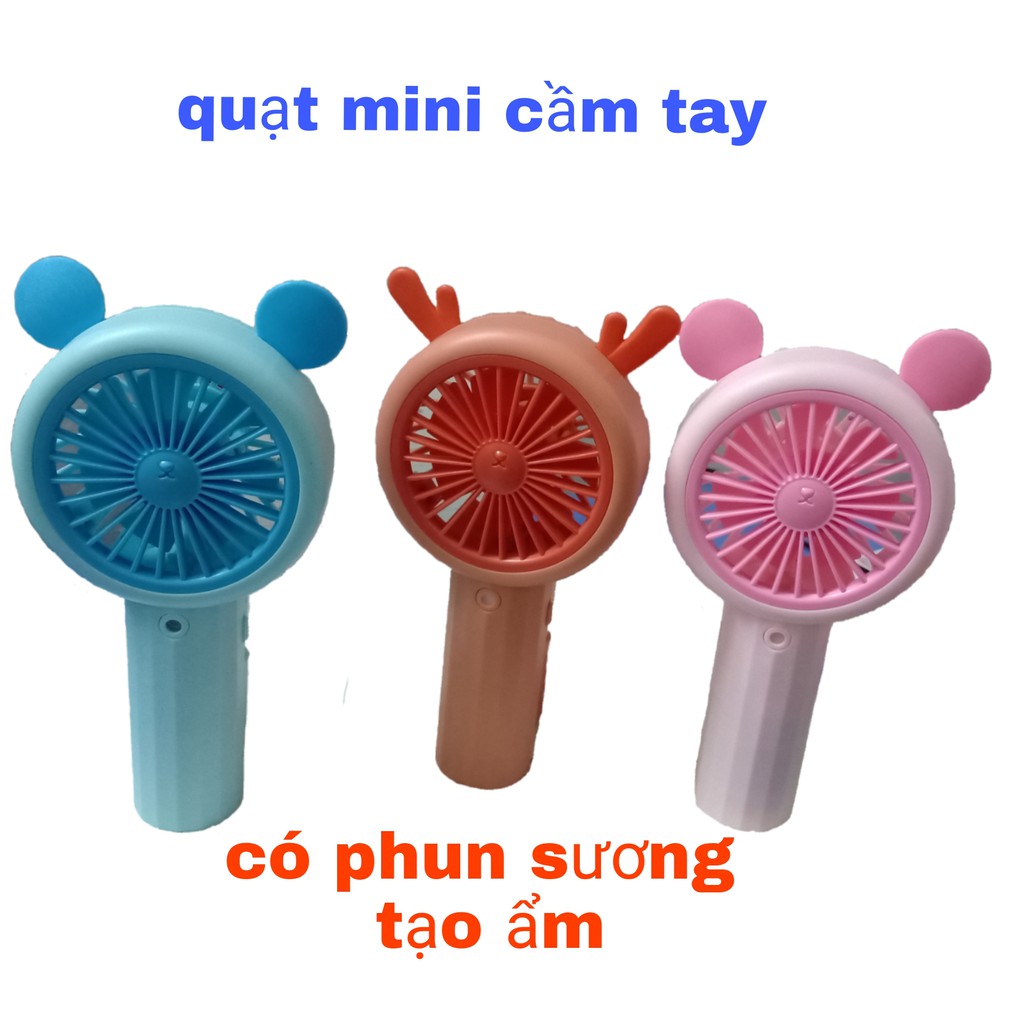 quạt mini tích điện usb cầm tay xinh xắn( phun sương tạo ẩm)