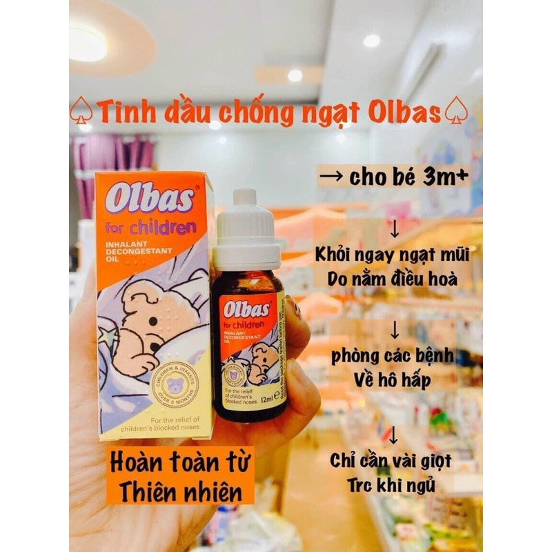 Tinh dầu giảm nghẹt mũi cho bé Olbas Anh/Babix Inhalat Đức (12ml/10ml)