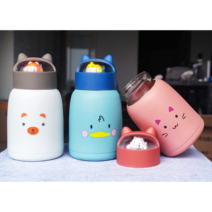 Bình nước nhựa lõi thủy tinh siêu đáng yêu cho bé