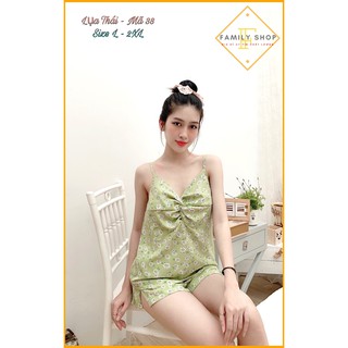 Bộ Pijama Lụa Satin Quần Ngắn Áo 2 Dây Fullsize. Mã PYJAMA-016