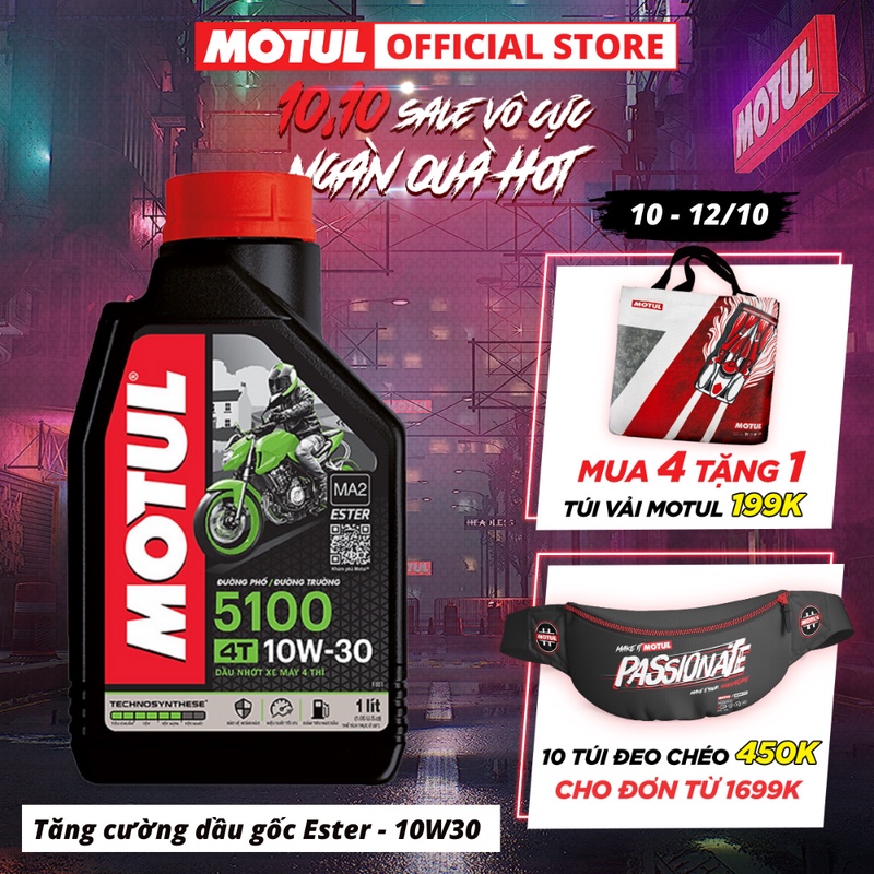 Dầu nhớt xe máy MOTUL 5100 4T 10W30 1L