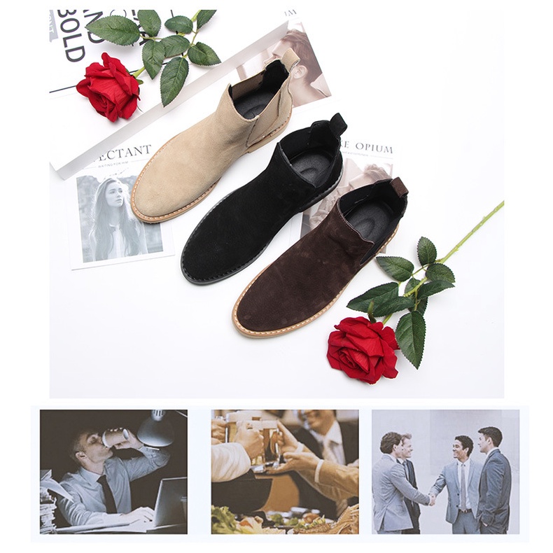 Giày Boot (bốt) Chelsea, giày cổ cao big size cỡ lớn EU:45 cho nam chân thon cân đối