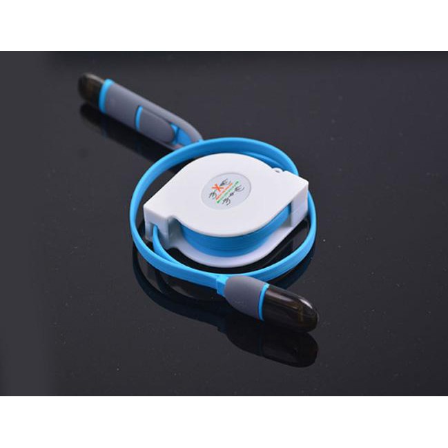AN Cáp sạc đa năng dây rút 2 đầu 2in1 trong 1 + Micro USB cho android và ip