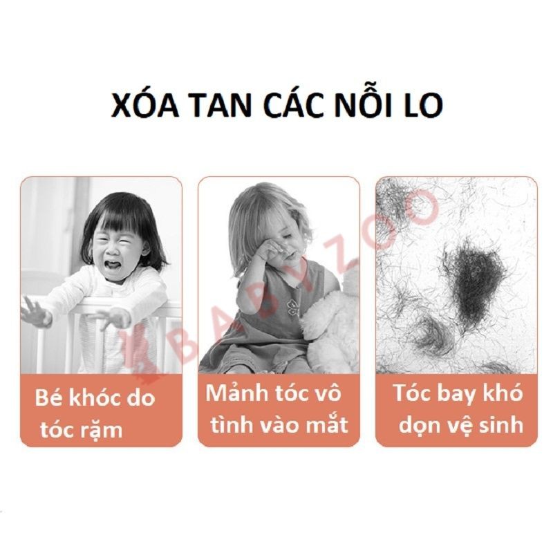 Tông đơ cắt tóc cho bé mini có hút tóc MISUTA cho trẻ em sơ sinh và cả gia đình full phụ kiện bảo hành 6 tháng Babyzoo