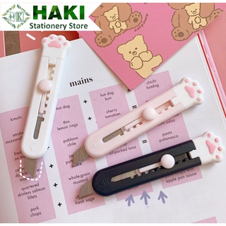Hình ảnh Dao rọc giấy mini chân mèo HAKI cute dễ thương loại tốt cao cấp chính hãng