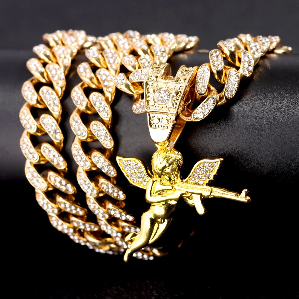 Dây Chuyền Mặt Hình Thiên Thần Đính Đá Độc Đáo Thời Trang Cho Nam Và Nữ